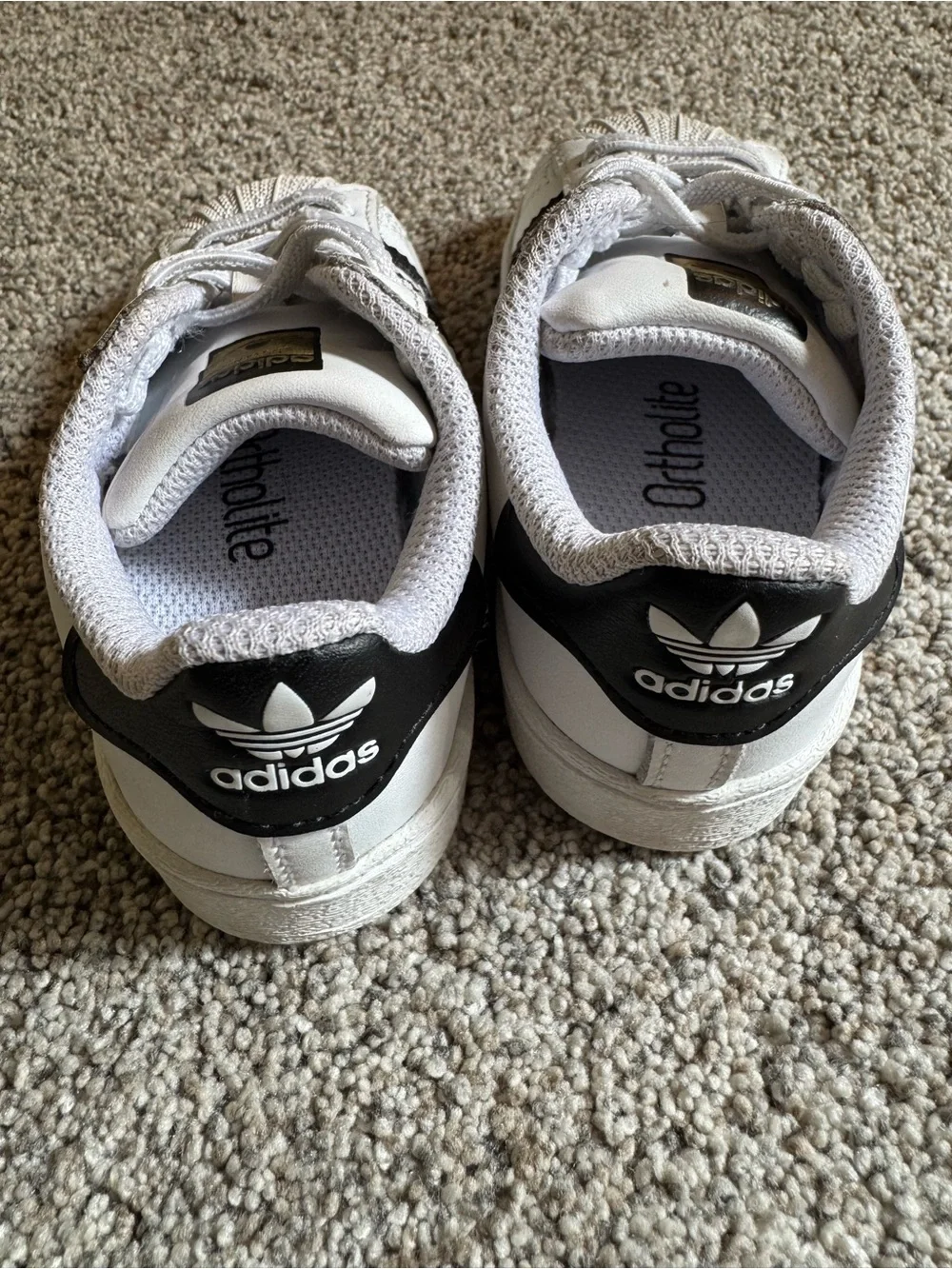 adidas Toddler White & Black Superstar Sneakers Size 7k